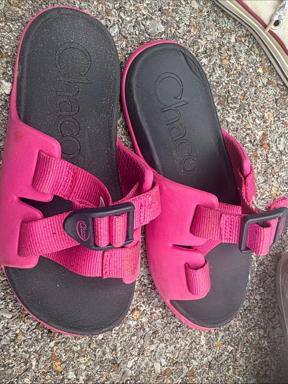 Chaco Bright Pink Adjustable Slide Sandals